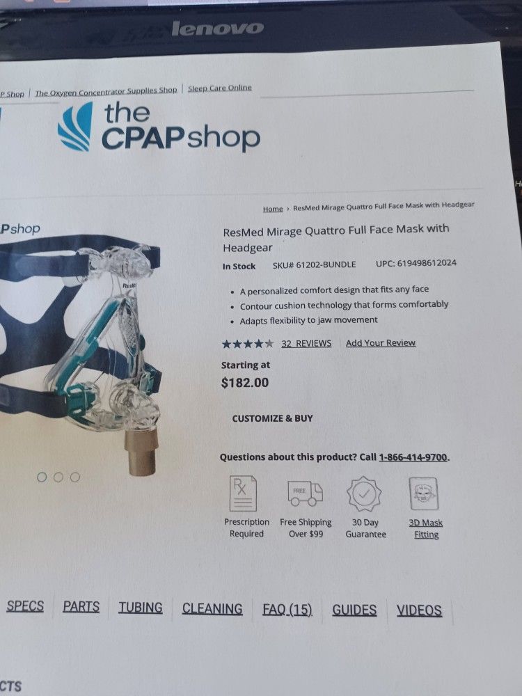 Resmed CPAP Mask And Hose