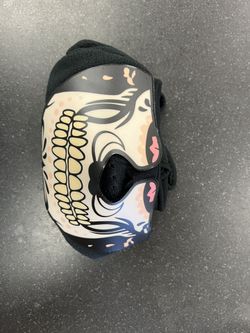Halloween LED Neon Light Soft Half Face Mask Skeleton