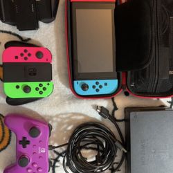 Nintendo Switch Red Neon & Blue Neon 