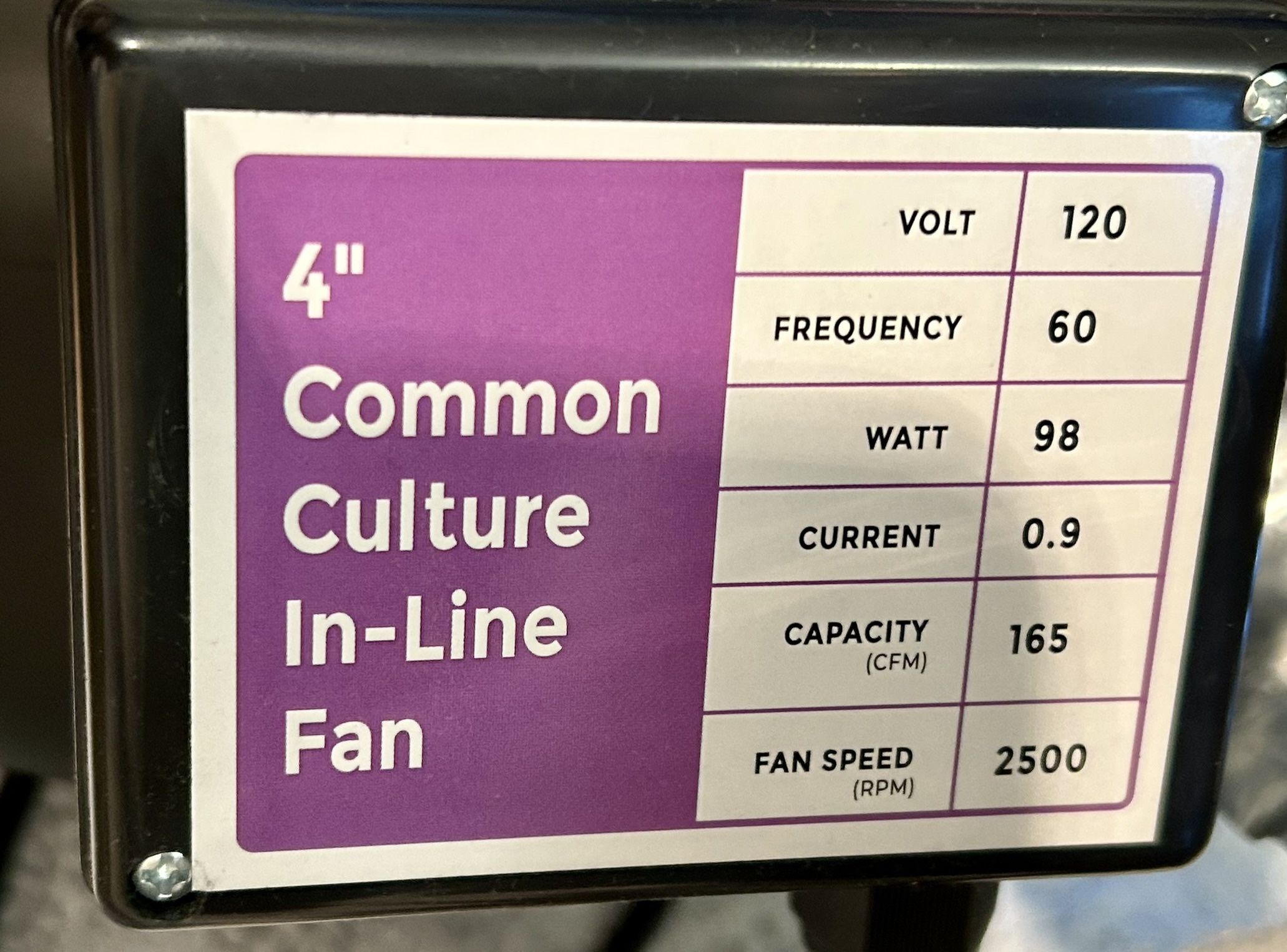 Common culture Filter 4 X 12inches & Common culture In Line fan
