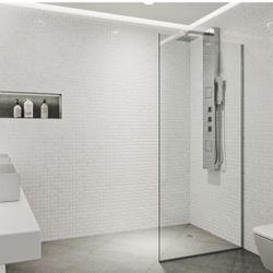 Vigo VG6075CL3474 Zenith 74"H x 34-1/8"W Shower Screen Frameless