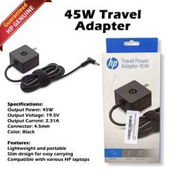 Genuine HP 45W Travel Power Adapter 4.5mm Connector *NEW*