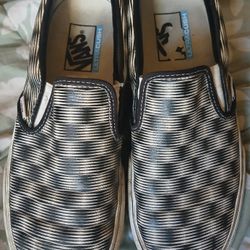 Vans Monochrome Striped Slip-On Sneakers