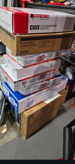Chicago Approved Metal Exit Signs and Plastic BRAND NEW