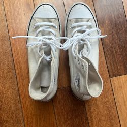 White Platform Converse High cut Shoes