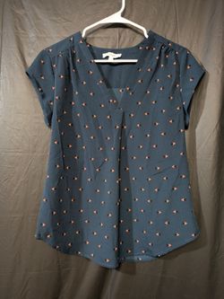 Triangle Patterned V-neck Blouse