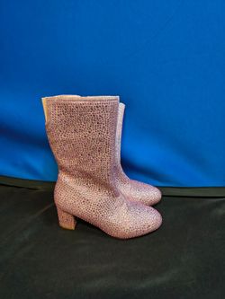 Shela Kids Pink Sparkle Boots (Size 2)
