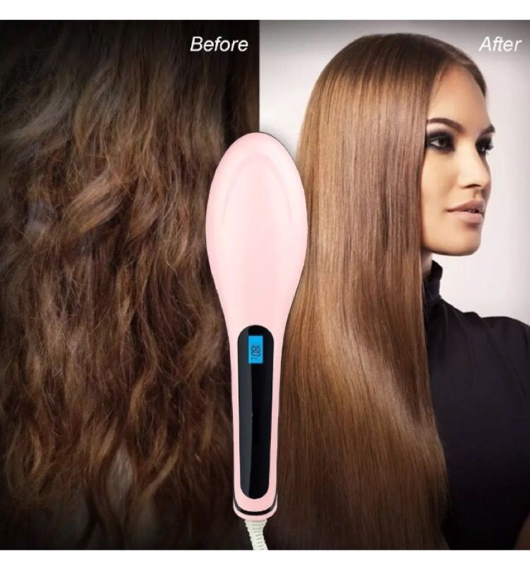 Electric hair brush Straightener