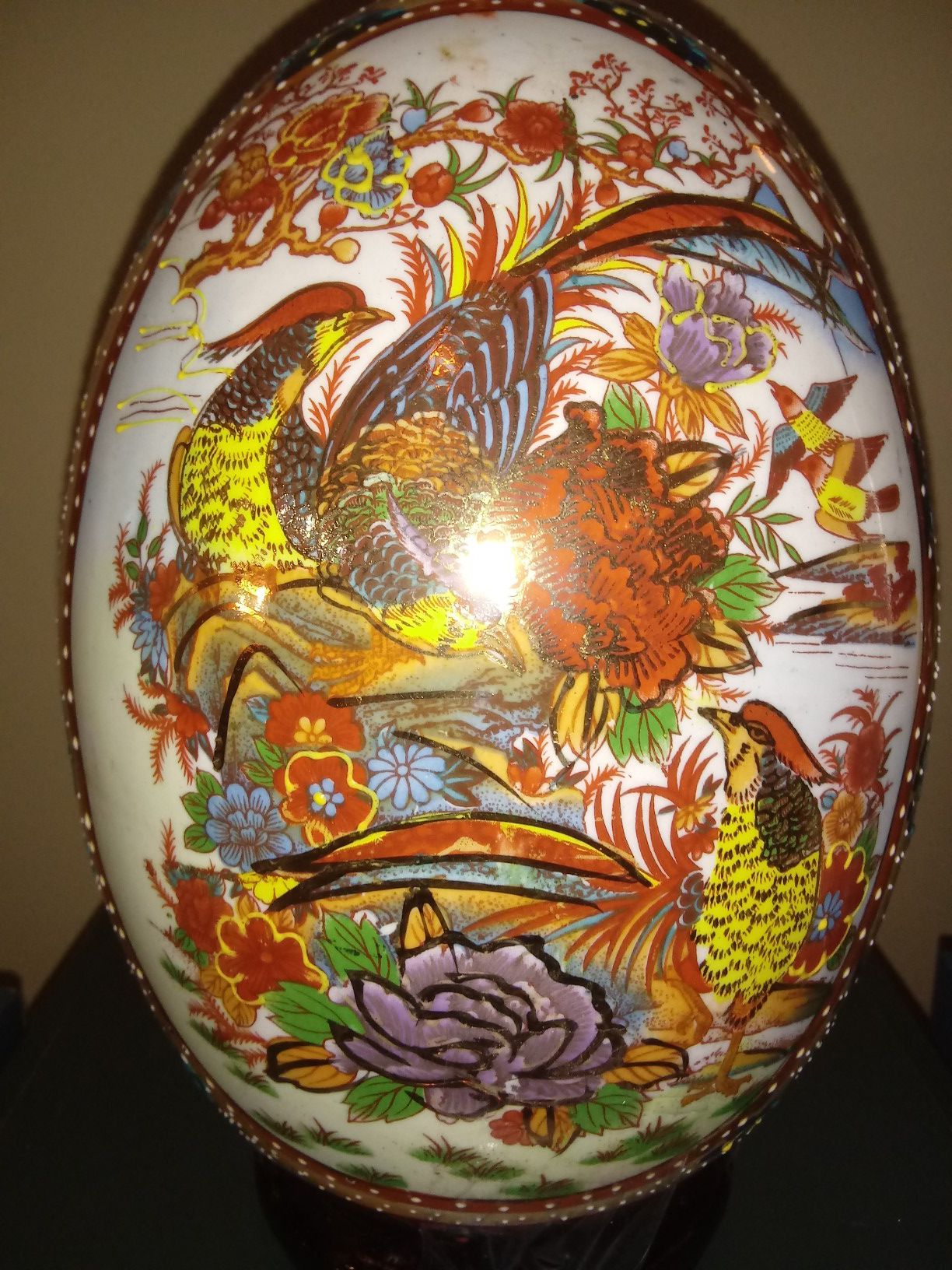 Beautiful hand painted large egg