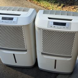 Two Frigidaire Dehumidifiers