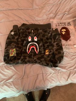 Camo bape zip up hoodie size M