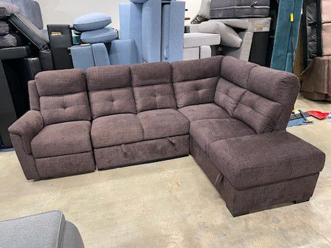 Brand New Brown Reclining Sectional