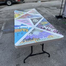 “One Of A Kind” Custom Artwork 6ft Folding Table 