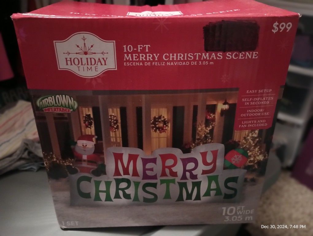 Brand New 10 Ft.  Merry Christmas Scene Blow Up $65 Obo