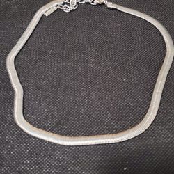 Sugarfix Signed Snake Chain Necklace Silver Tone Classic Choker