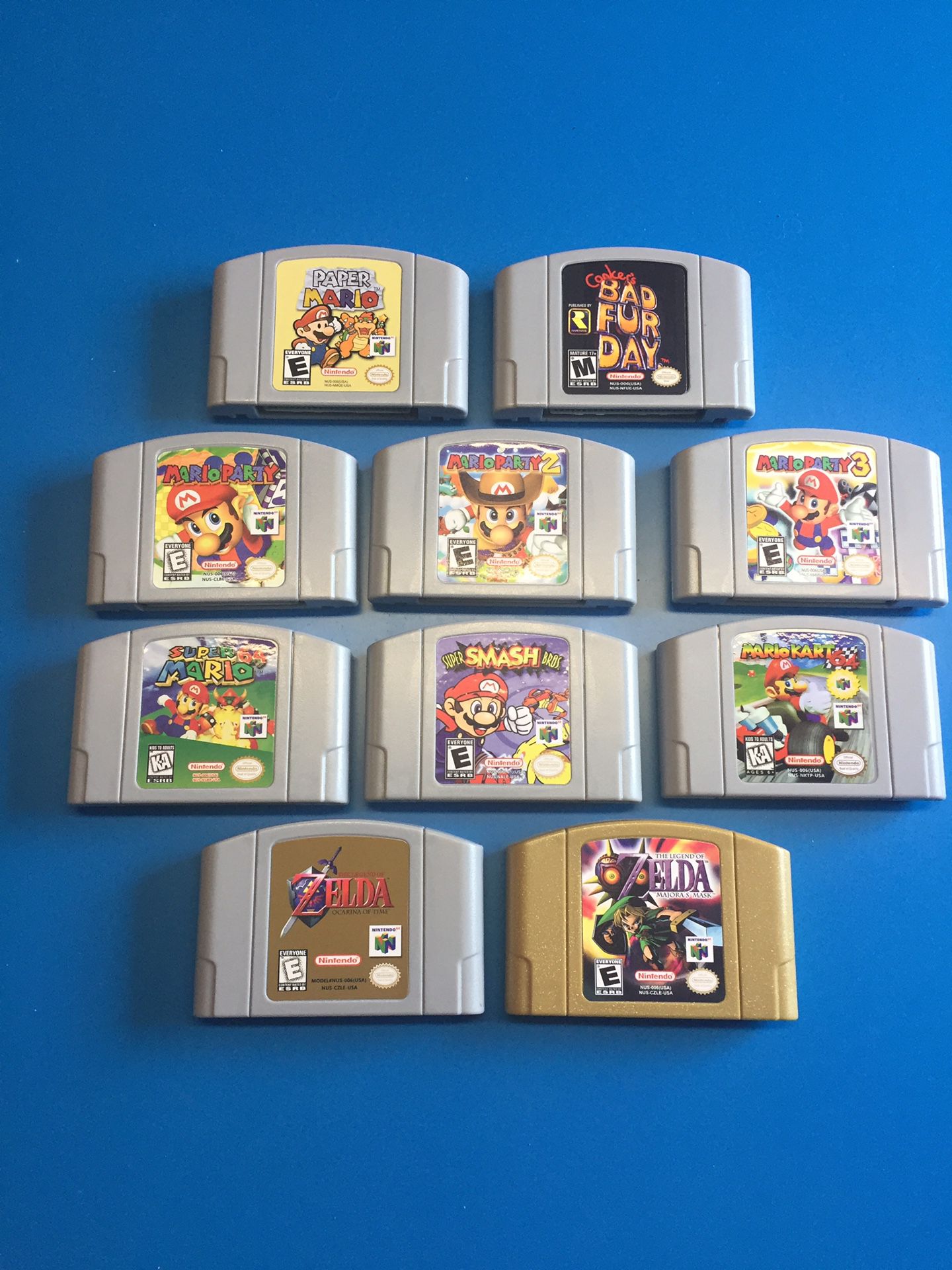 10 n64 games Zelda Mario Party Conkers Smash Kart Nintendo