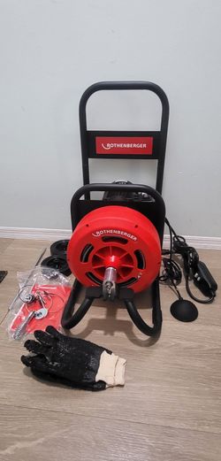 ROTHENBERGER 3/8" DIA X 75 FT L GALVANIZED WIRE CORDED MACHINE AUGERS, DRAIN CLEANER ( COMMERCIAL/RESIFENTIAL)
