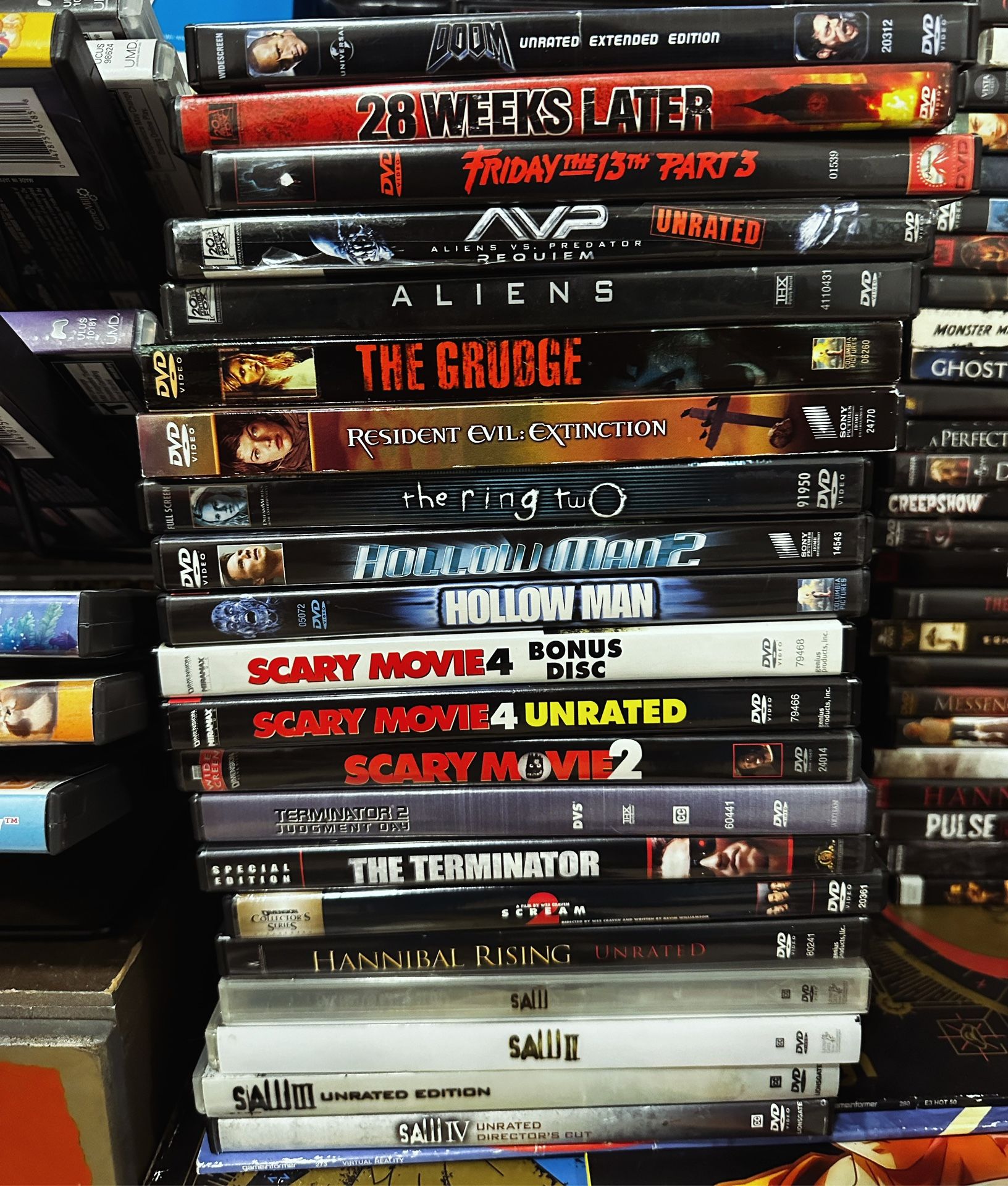 Scary Movies Vintage Dvds With Inserts