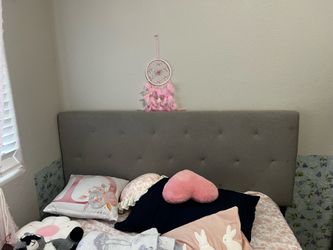 Grey headboard queen