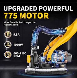 Electric Drywall Sander 1050W with Vacuum Dust Collection 2100 RPM