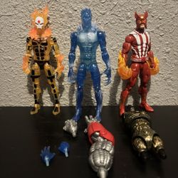Marvel Legends Lot - Age Of Apocalypse Iceman & Sunfire - Warlock Baf Sunfire - Complete  - Read description