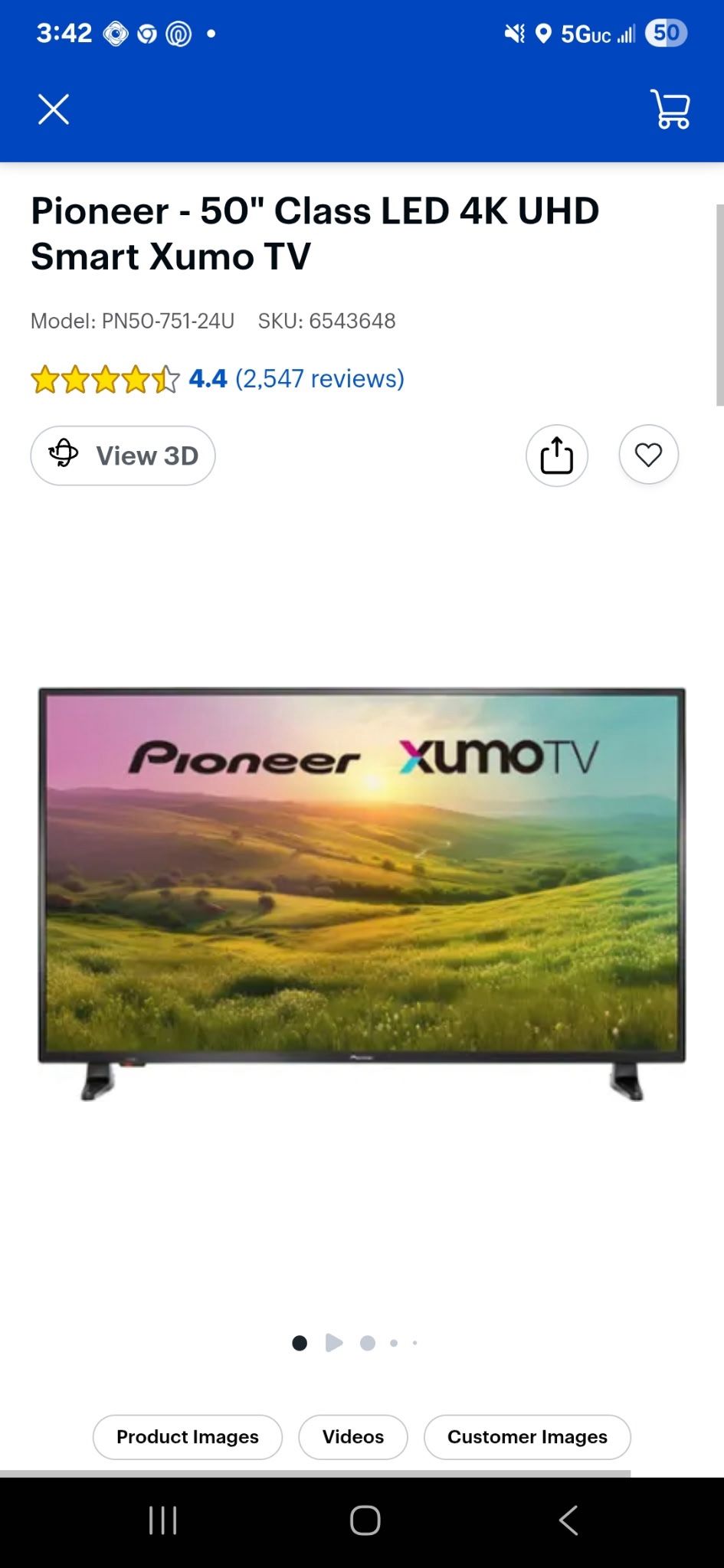 50 Inch 4k Smart Tv (Like New)