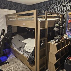 RH Laguna Storage Bunk Bed (Full/Full, Aged Driftwood