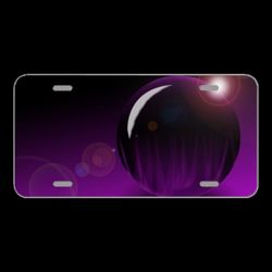 License Plate Novelty Car Front Ball Purple Background Abstract