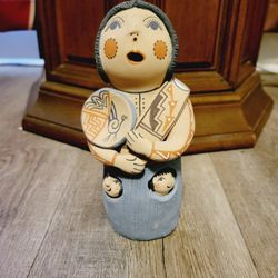 Jemez Pottery Storyteller by Emily Fragua Tsosie SIGNED Figurine