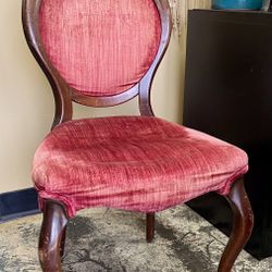 Antique Victorian Velvet Side Chair Beautiful & Flawed