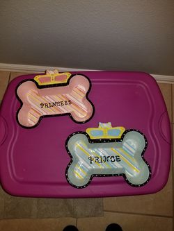 Prince and Princess Ceramic Dog Bowls Brand New Never used