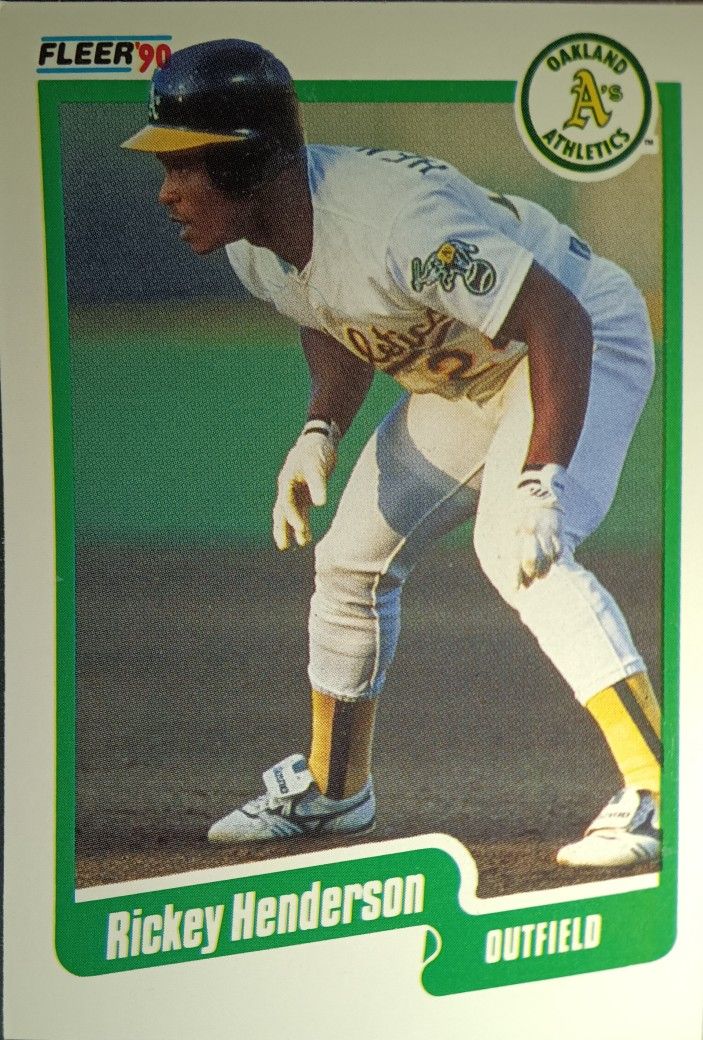 Ricky Henderson 1990 Fleer Baseball Card MINT! 
