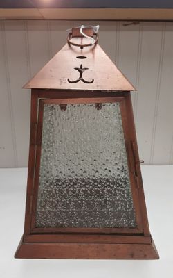 Copper Colored Lantern Farmhouse Votive Candle Holder- Located in Shelton