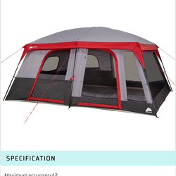 12-PERSON CABIN TENT WITH CONVERTIBLE SCREEN ROOM