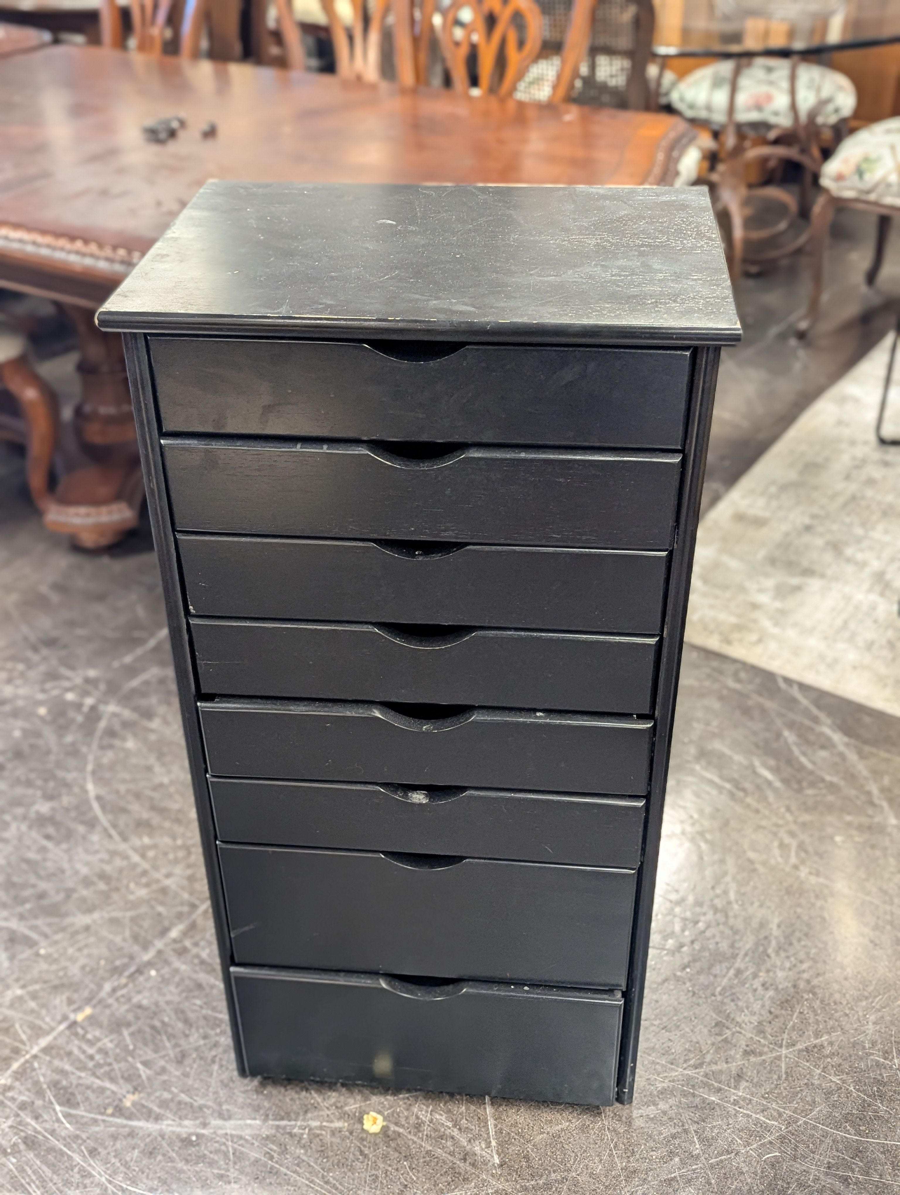 Black 8 Drawer Storage Cart