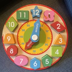 Melissa & Doug Classic Toy Shape Sorting Clock