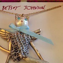 Limited Edition Discontinued Betsey Johnson Angel Cat 