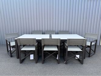 SunVilla Anchor 9-piece Outdoor Patio Dining Set with Folding Chairs