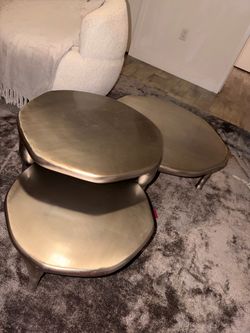 Set 3 nesting tables metal Crate and Barrel CB2