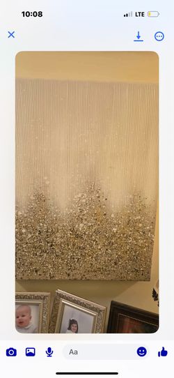 2 Heavy Metallic Gold Abstracts-Large