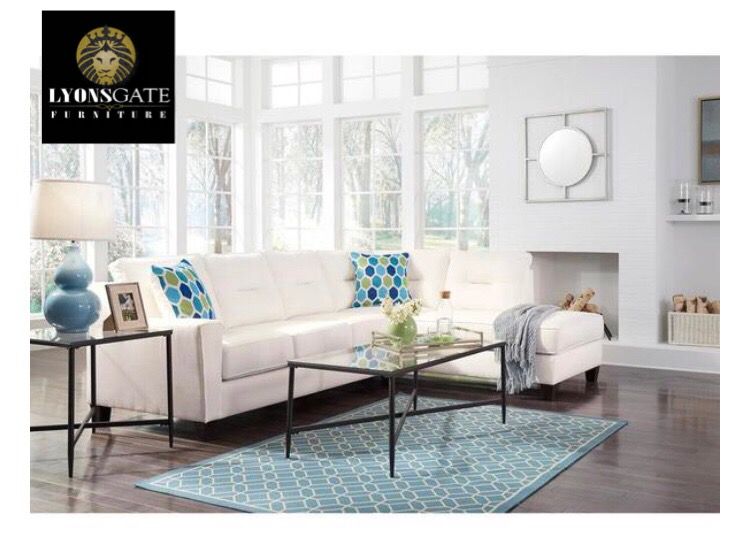 New white luxury sectional! Couch and Loveseat Sofa Set Deals Here
