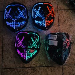 Led Light Up Halloween Purge Costume Mask Brand New Multiple Available 