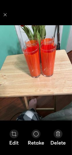 Retro Orange & Red Tom Collin's Stripped Glasses