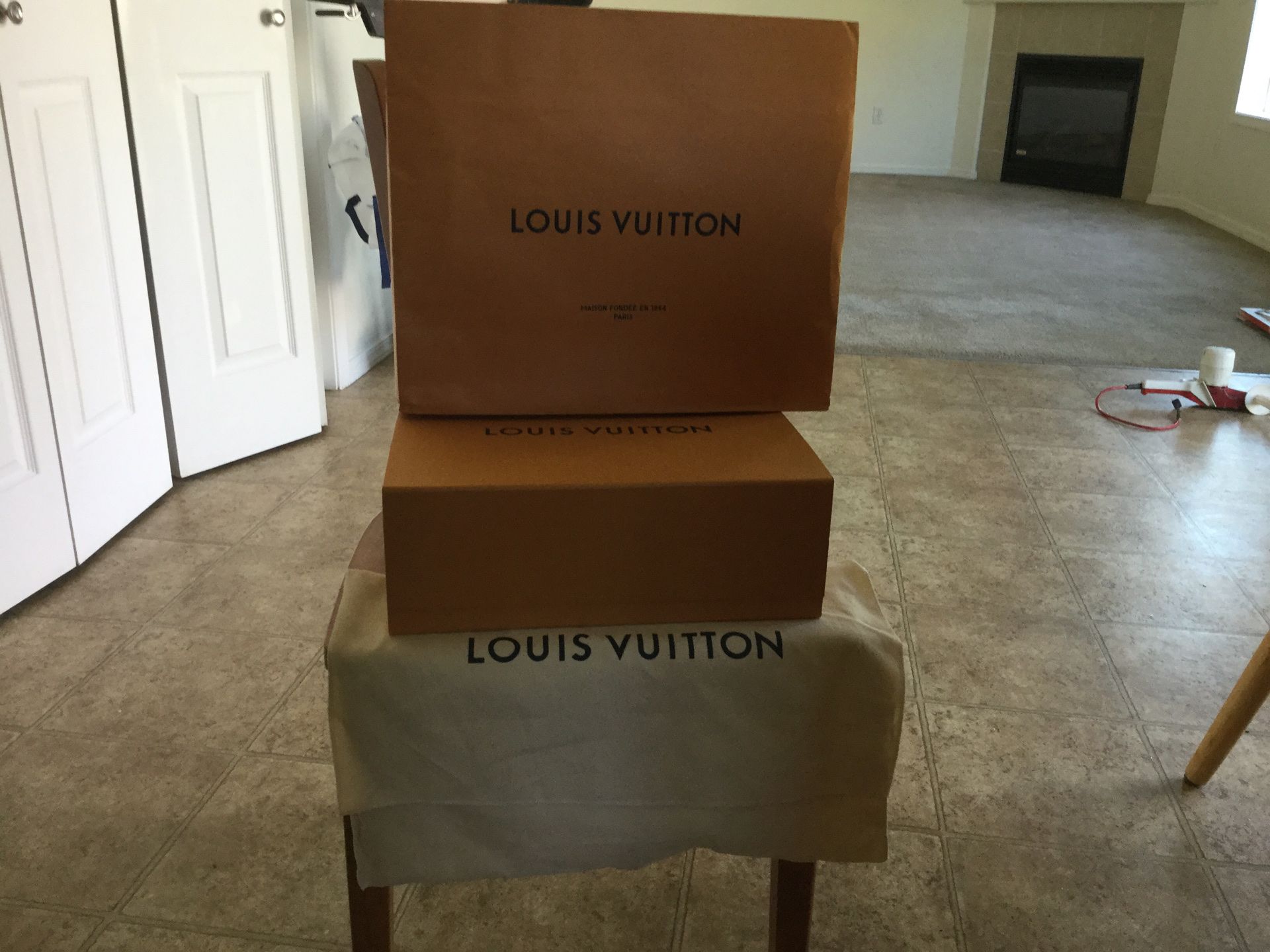 Louis Vuitton paper bag cover and box