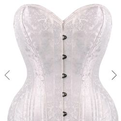 White Brocade Corset 