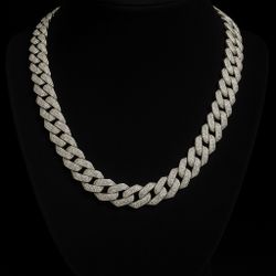 12mm 22inch Moissanite Miami Cuban Chain | 925 Sterling Silver | 29.2 ct 