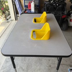 Two Height Chairs And Craft Table For Twins