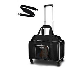 Top-Expandable Pet Carrier with Wheels 18x13x9.5 Inches