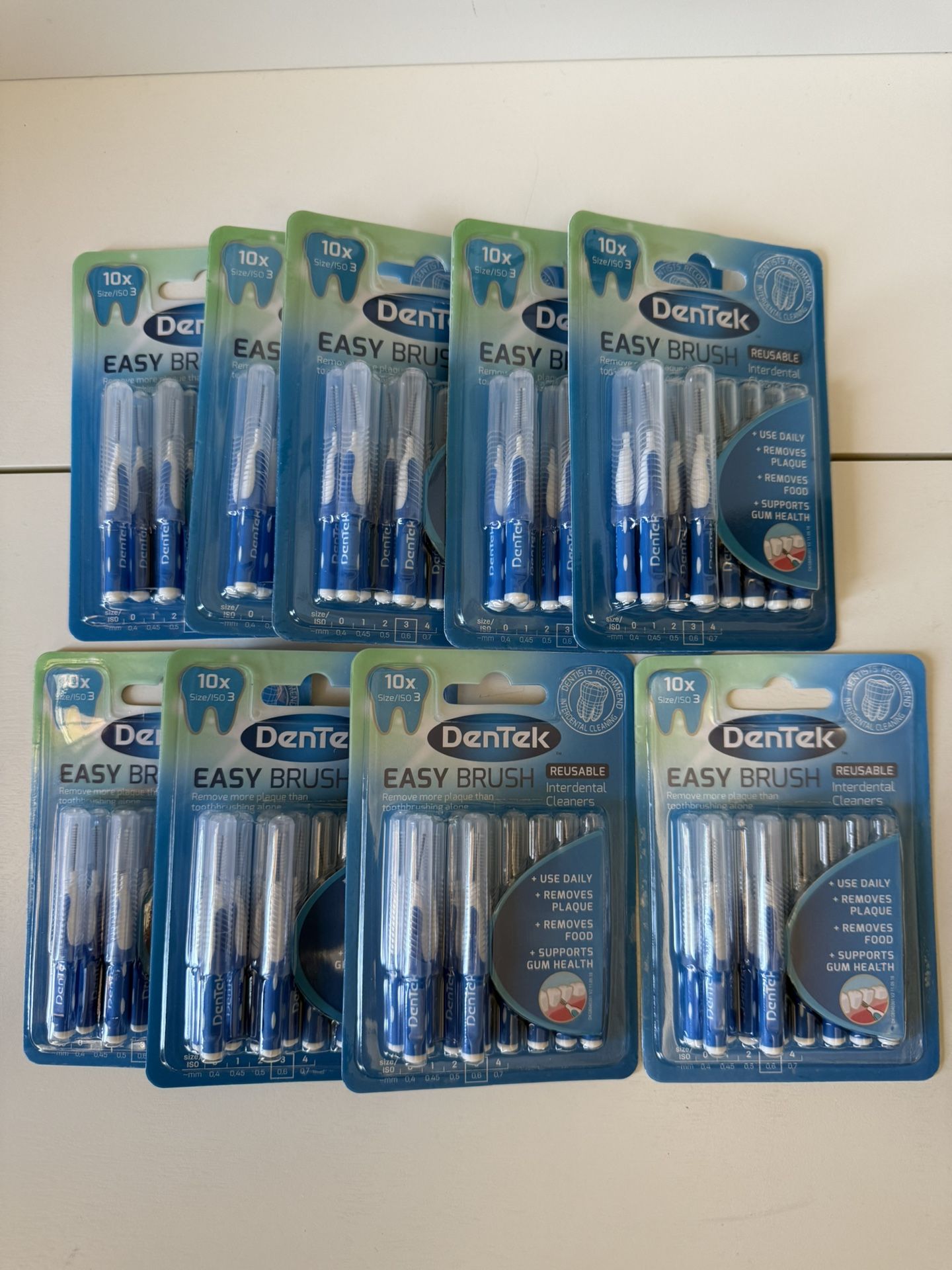 Dentek easy brush reusable cleaners pine shape total 9 pkg
