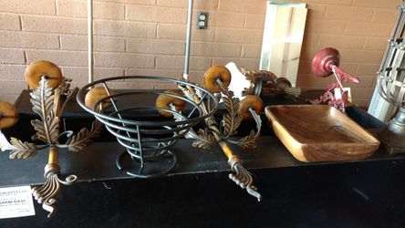 Candle holders and fruit baskets